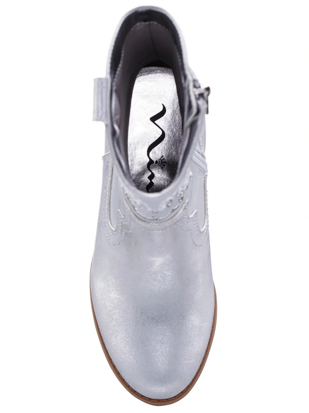 Nina Silver Metallic Cowboy Boot Fillan T Silver Sz 12